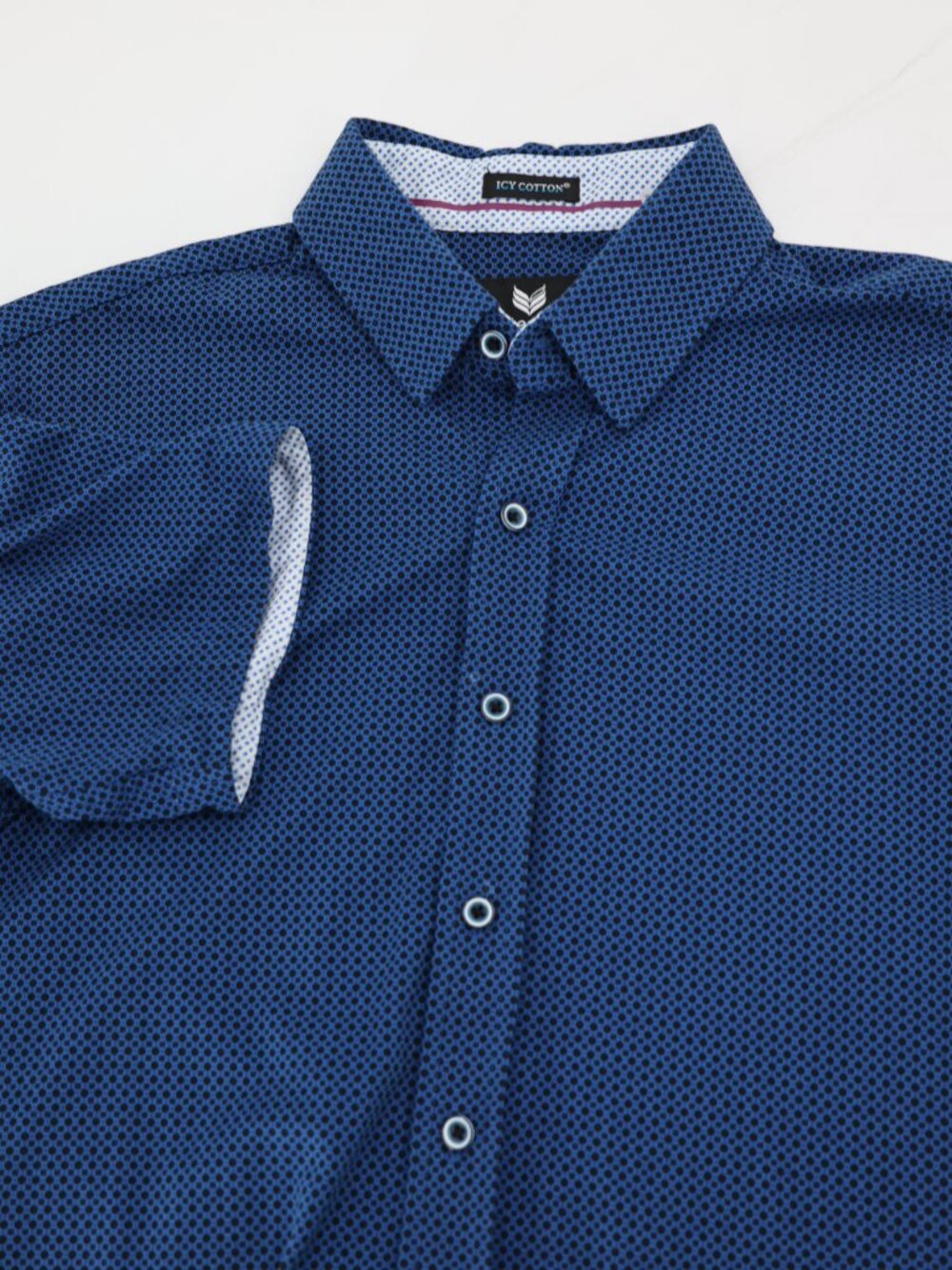 Buttercloth Shirt Mens Medium Icy Cotton Slim Fit Geometric Button Up Stretch
